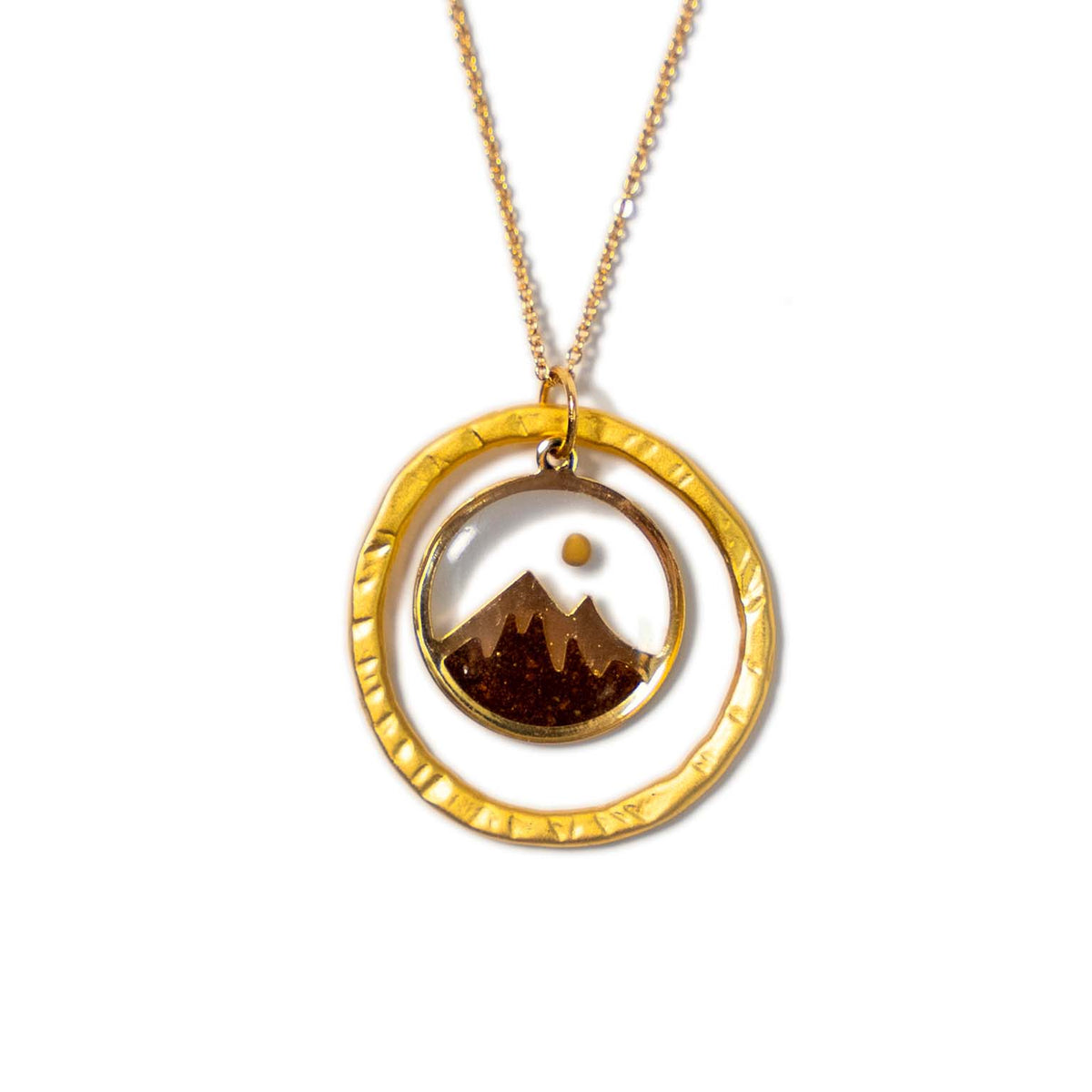 Custom Made Mustard Seed Necklace Hammered Edge Pendant